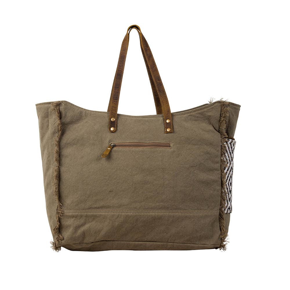 Sand Weaver Weekender Bag: Rich Chocolate & Olive Sandstone