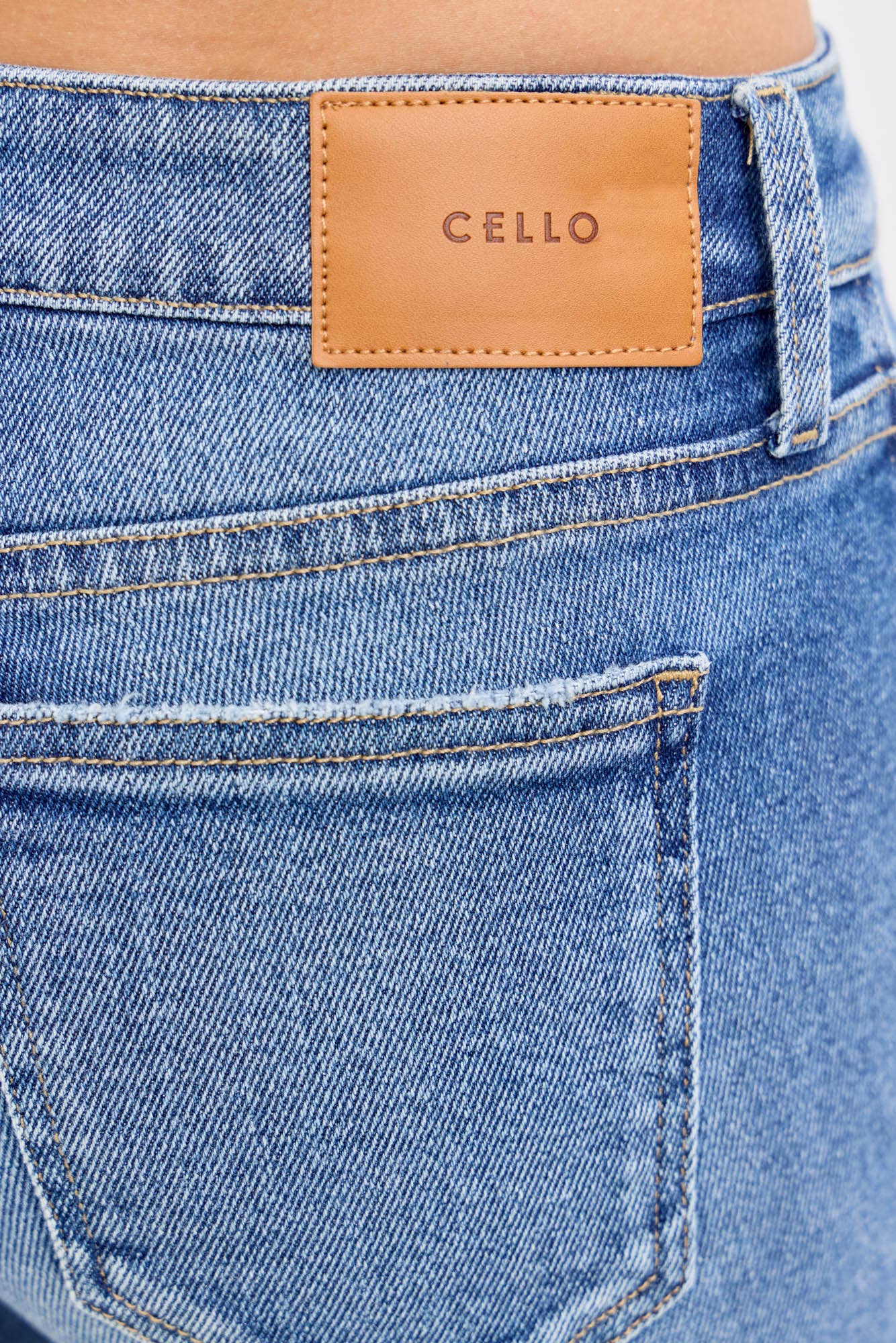 Cello Mid Rise Super Flare with Frayed Hem