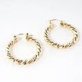 30mm Diamond Cut Textured Aluminum Hoop Earrings: Gold