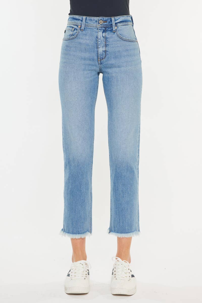 OPEN PACK HIGH RISE SLIM STRAIGHT JEANS - Medium Light