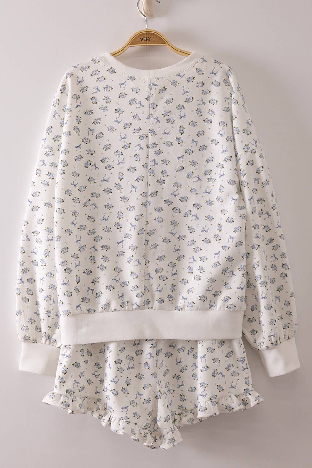NEW IN — Floral Printed Knit Comfy Top & Shorts Set: IVORY FLORAL