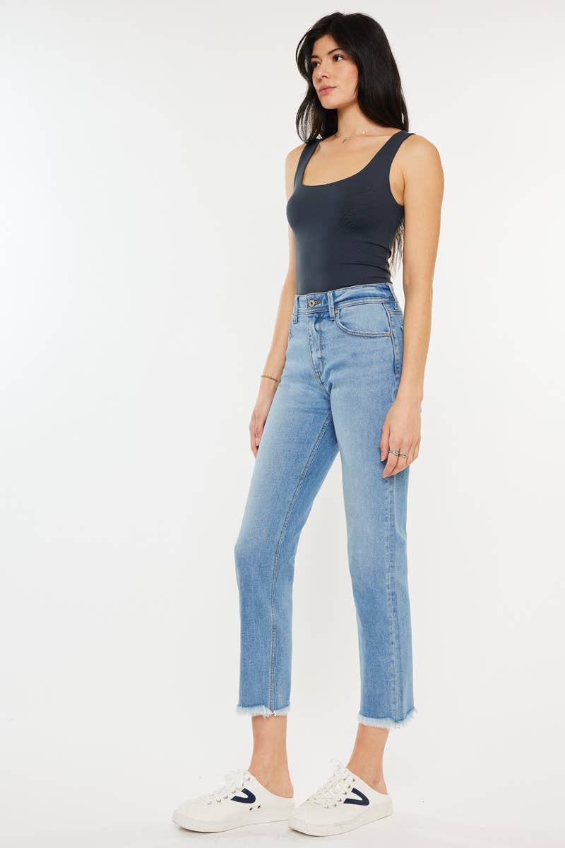 OPEN PACK HIGH RISE SLIM STRAIGHT JEANS - Medium Light