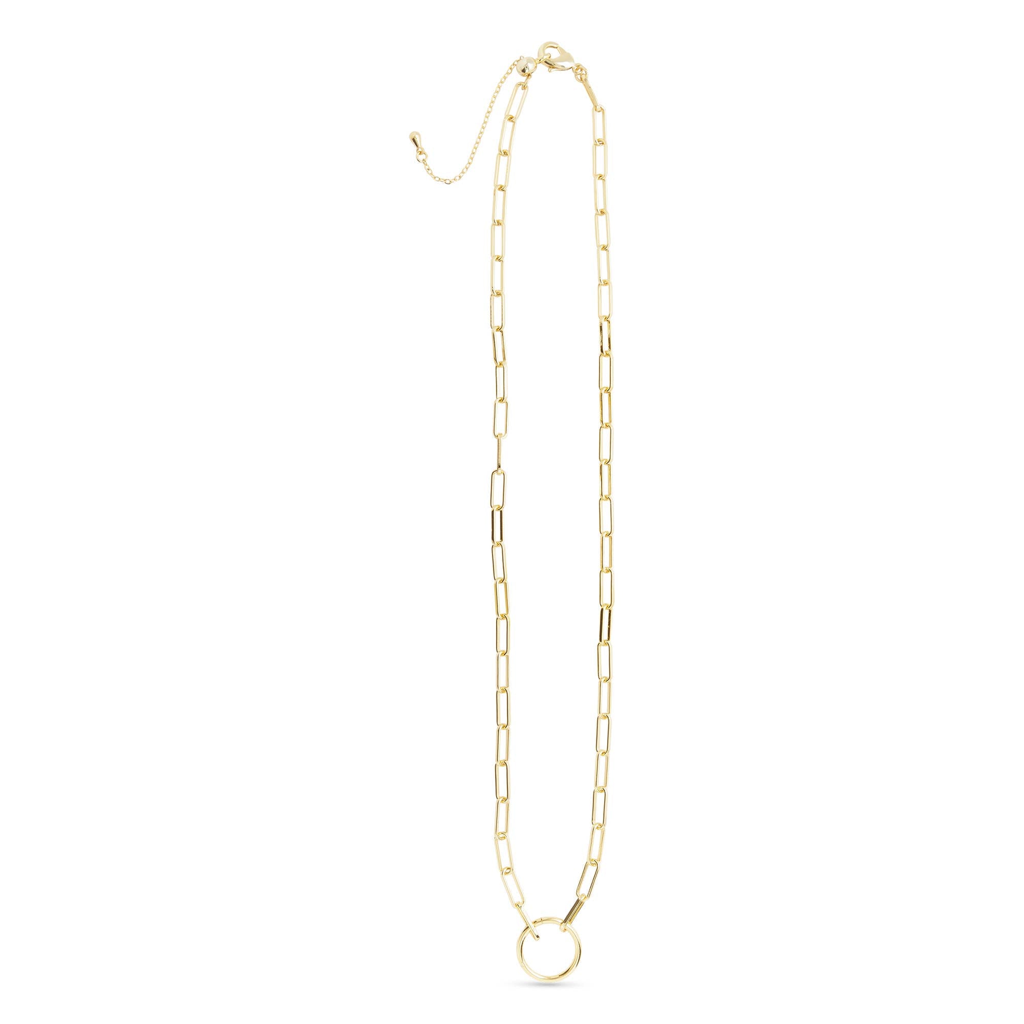 Charm Clasp Necklace: Silver / Station Bead Chain