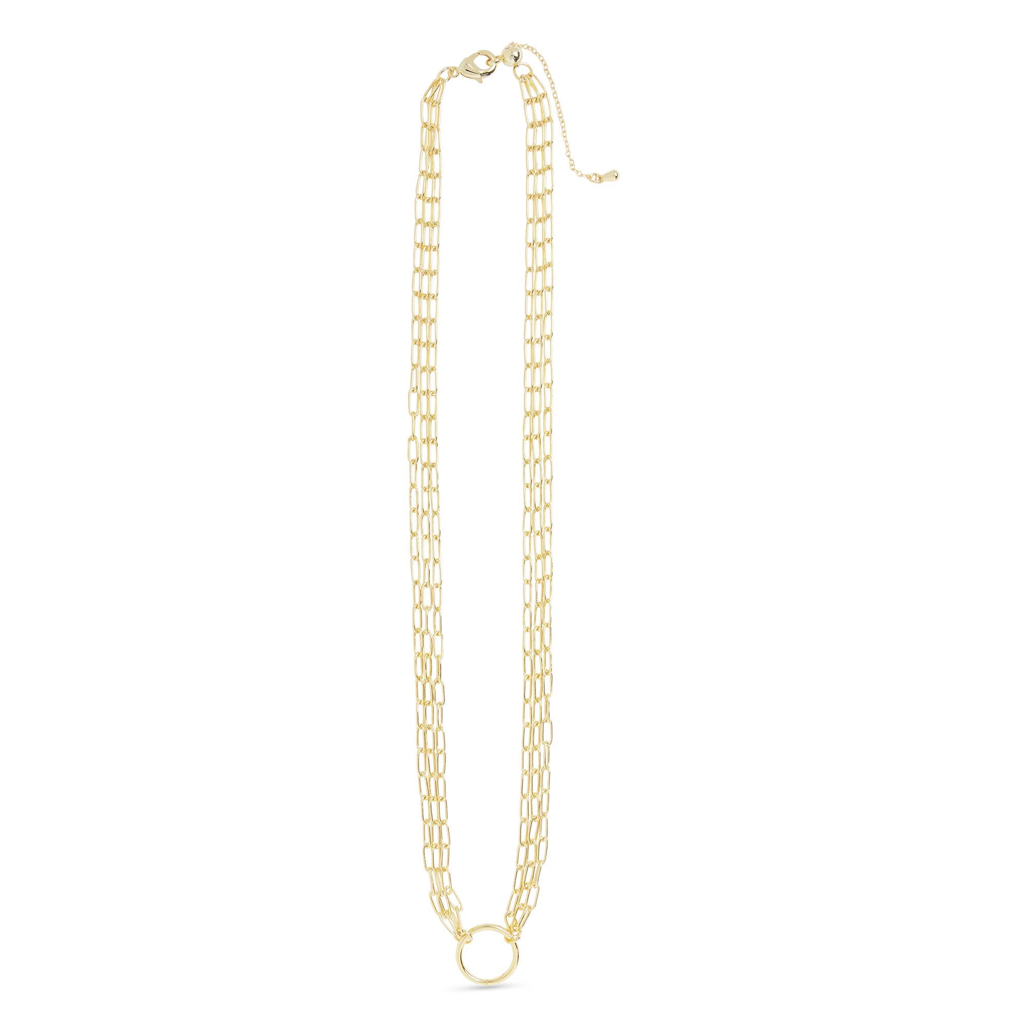 Charm Clasp Necklace: Silver / Station Bead Chain