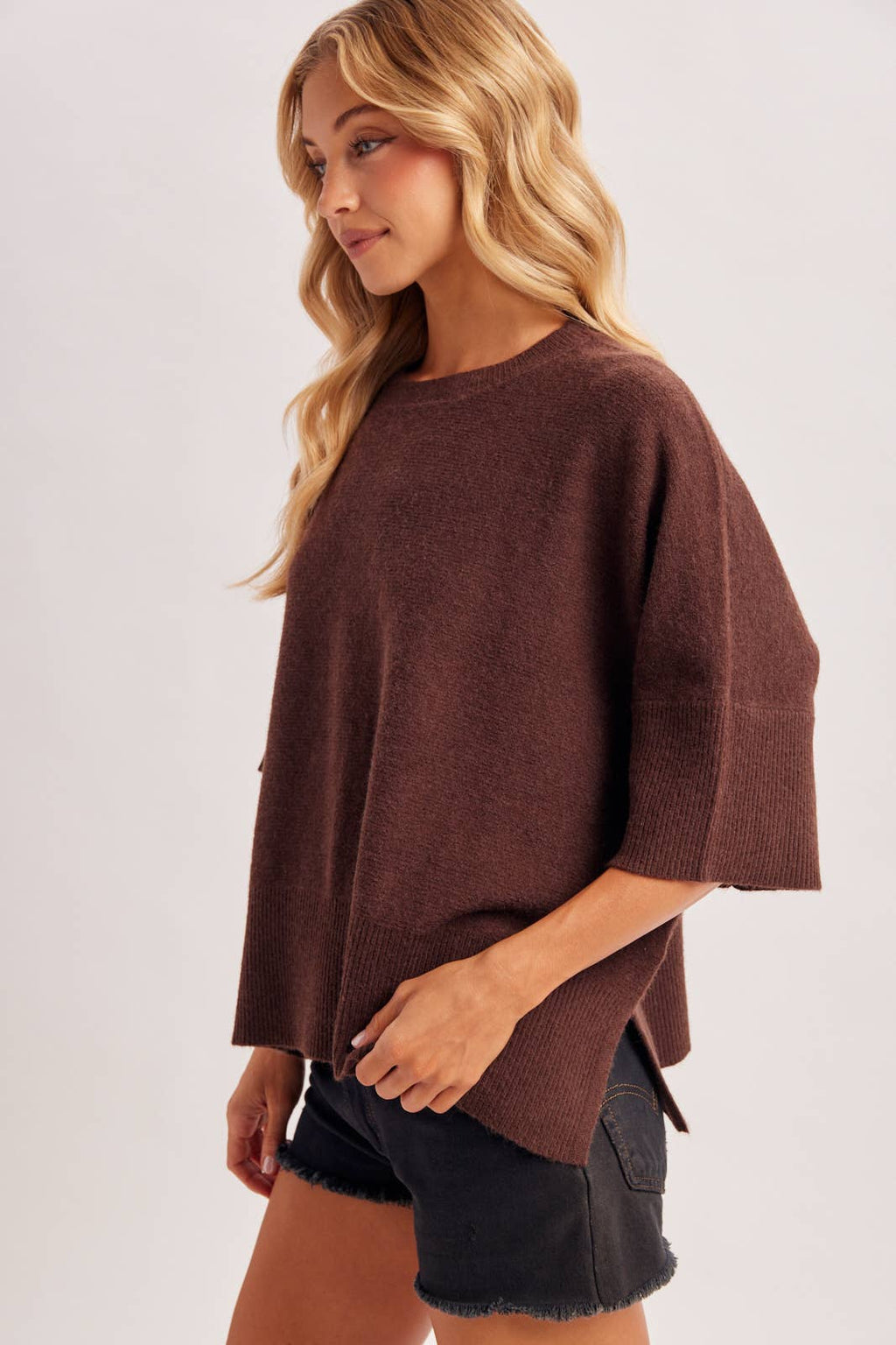 Oversized Boxy Ribbed Knit Top