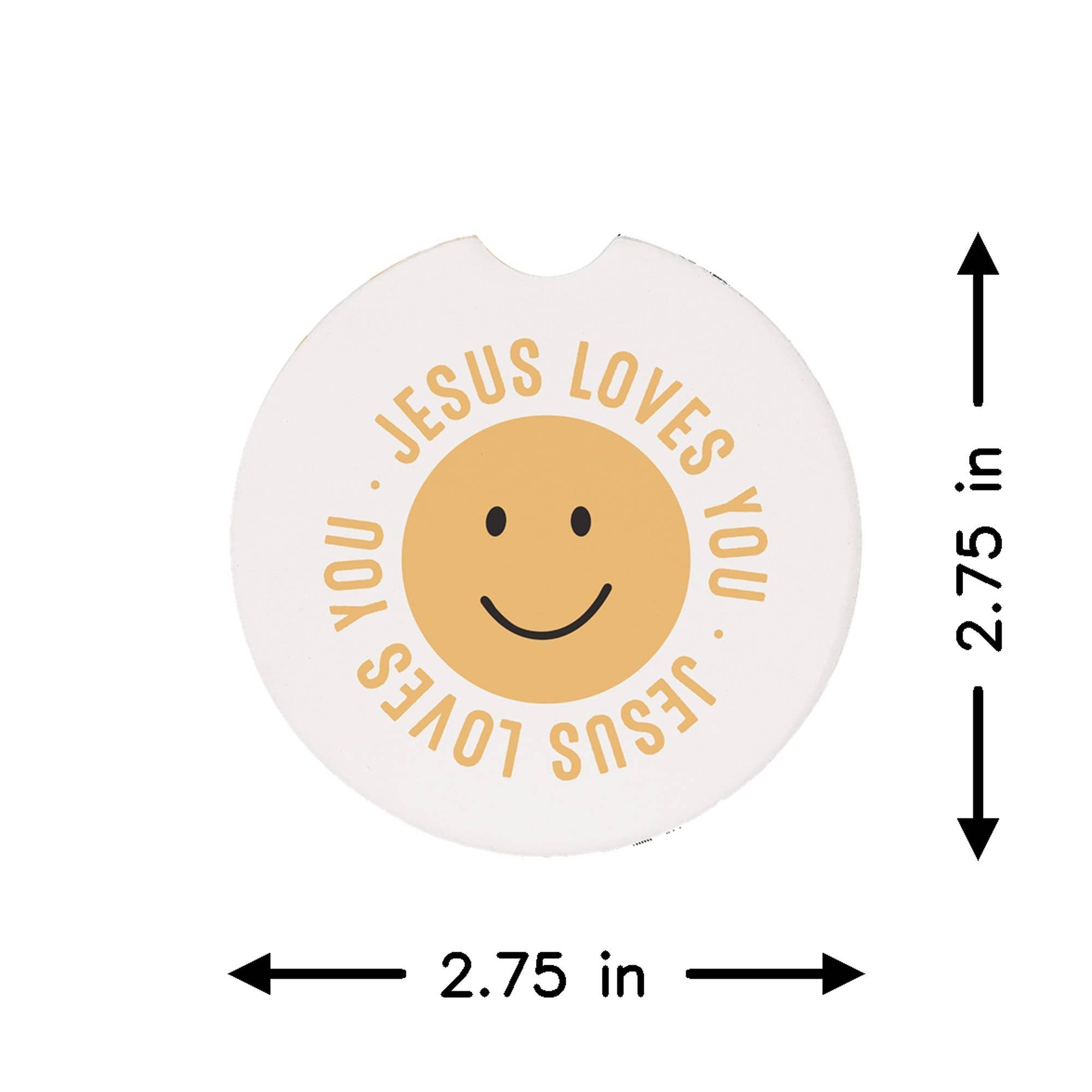 Jesus Loves Smiley - Car Coasters