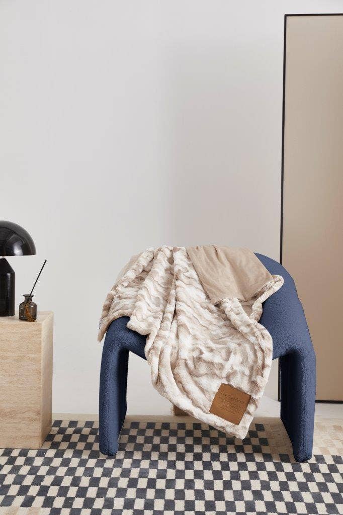 Amazing Grace Faux Fur Patch Throw Blanket