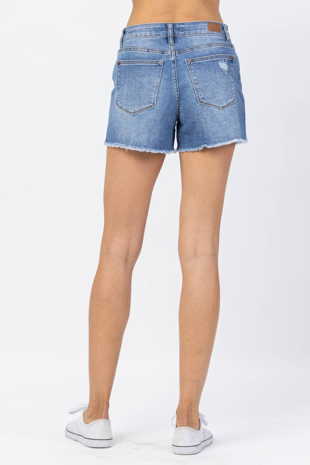 HIGH WAIST DISTRESSED SHORTS (XL Only)