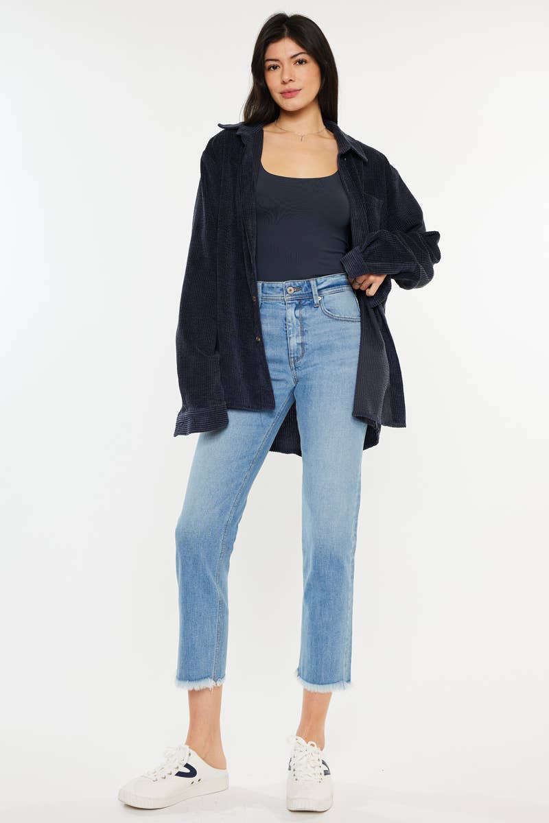 OPEN PACK HIGH RISE SLIM STRAIGHT JEANS - Medium Light