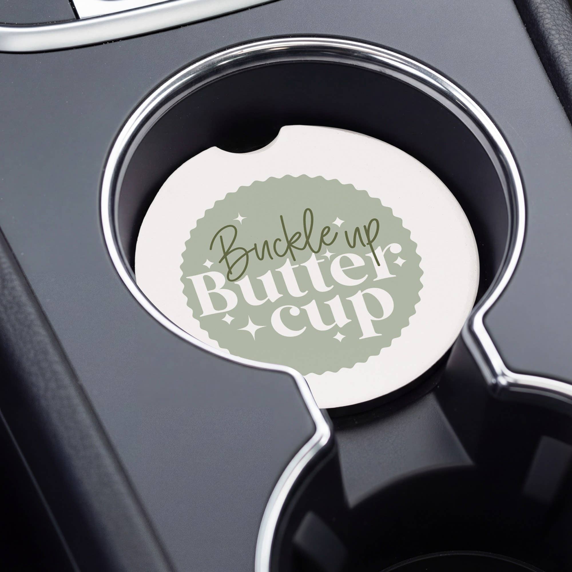 Buckle Buttercup Checkers - Car Coasters