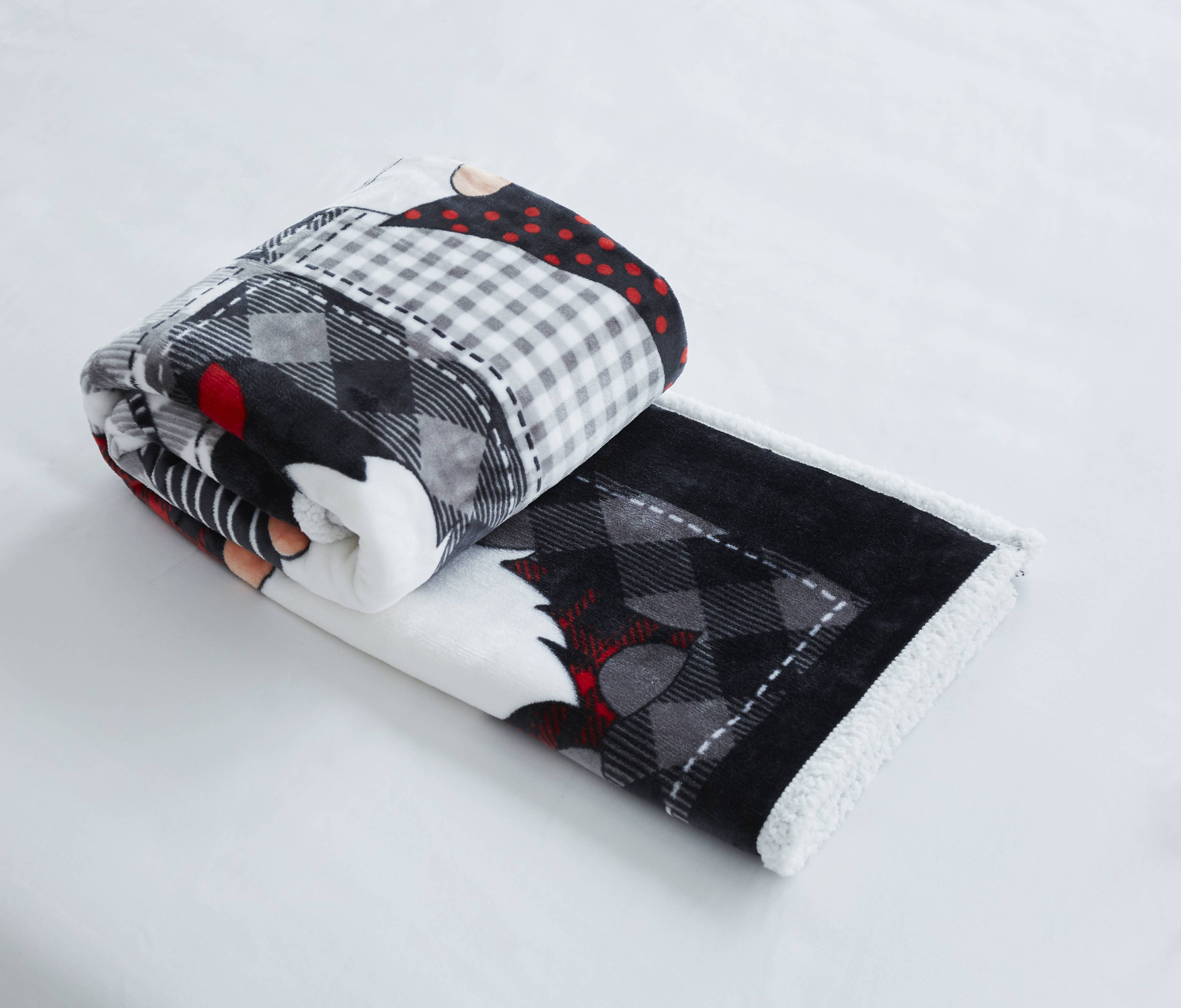 "Gnome Sweet Gnome" Flannel Sherpa Throw Blanket 50"x60"