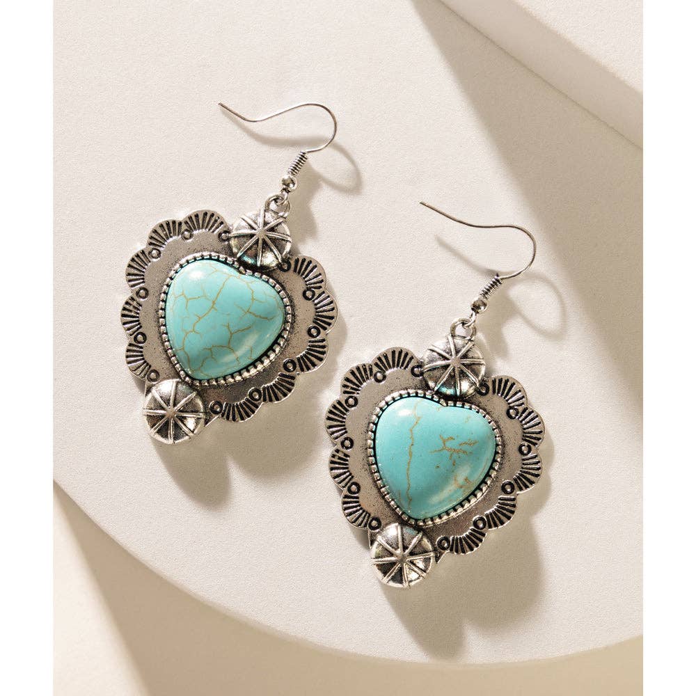 Cross My Heart Earrings In Blue