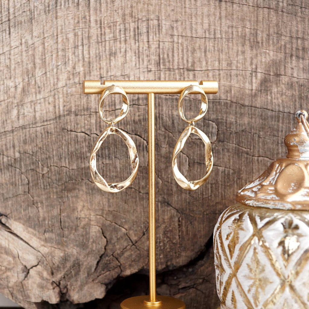Wanderlight – Textured Tear Drop Earrings: Gold