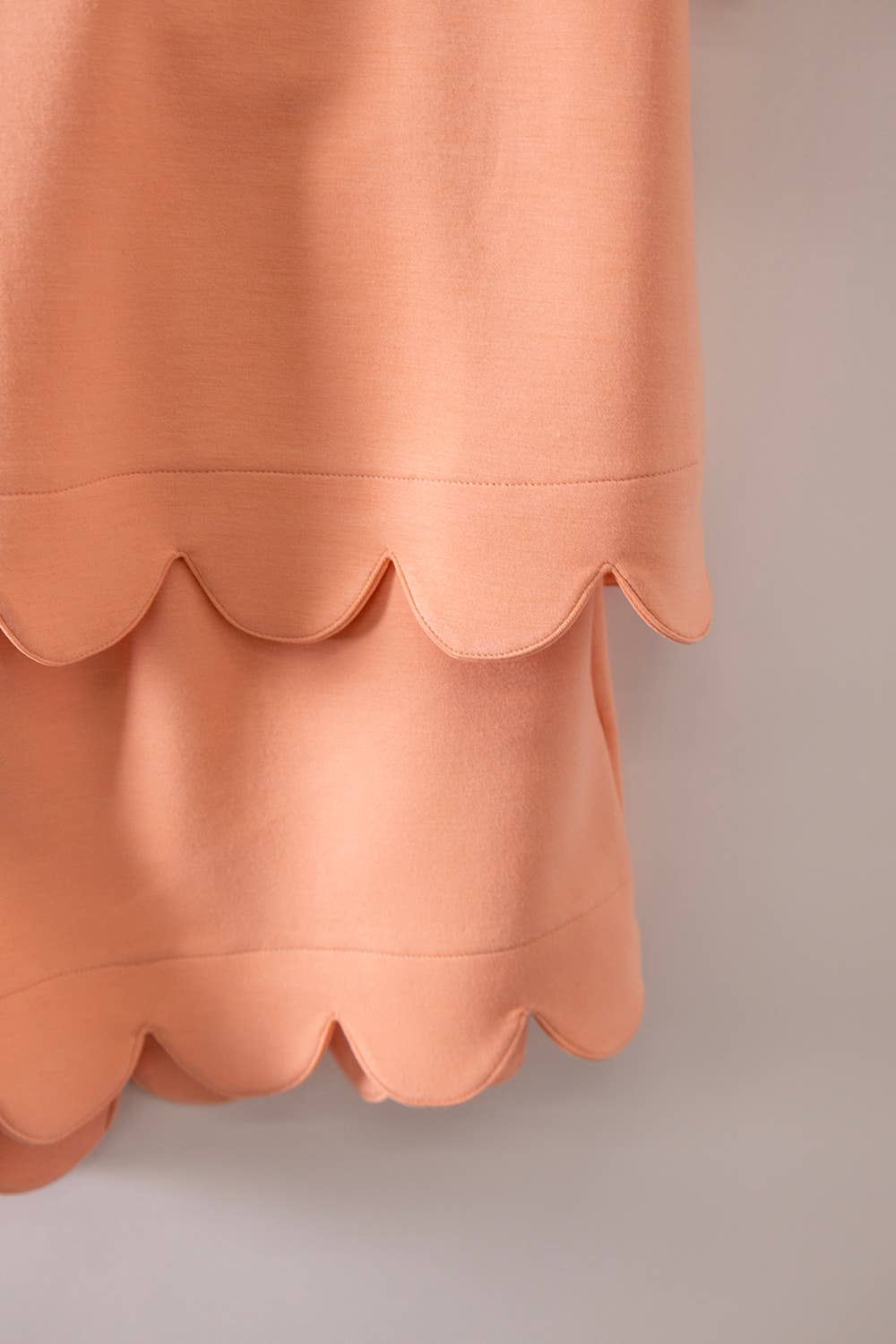 NewIn Half-Zip Scallop Active Shorts Set: Coral