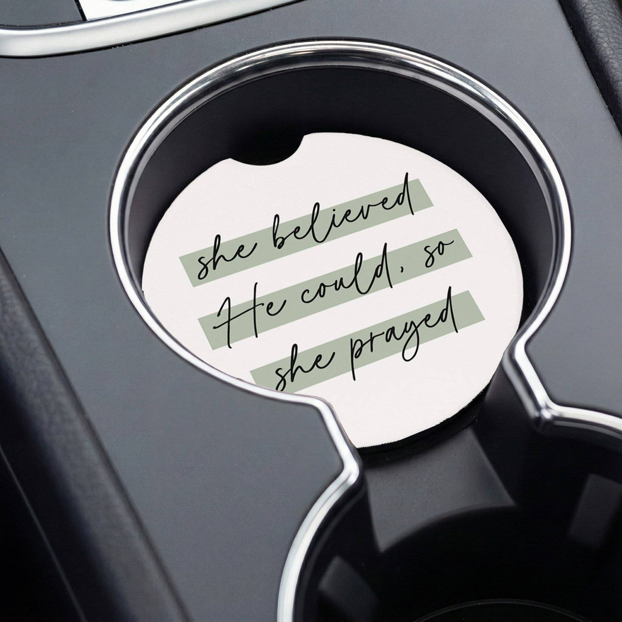 She Believed Leaves - Car Coasters