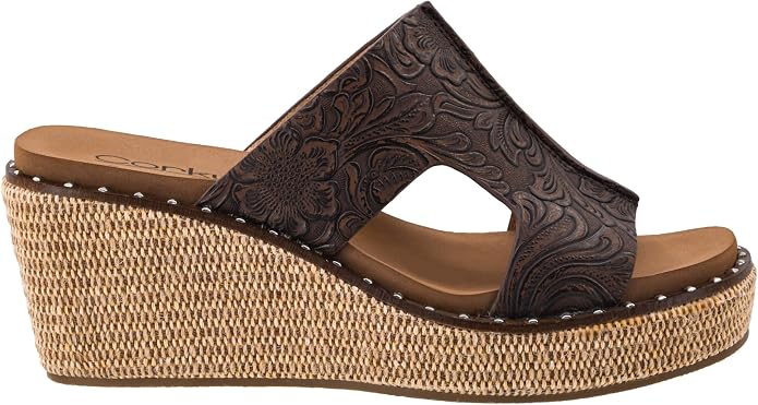Corkys Kiss N Tell Wedge - Chocolate Embossed Floral