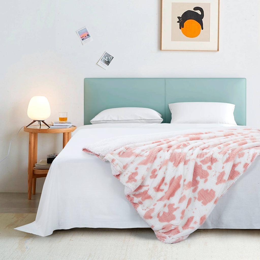 Strawberry Cow Faux Fur Plush Throw Blanket