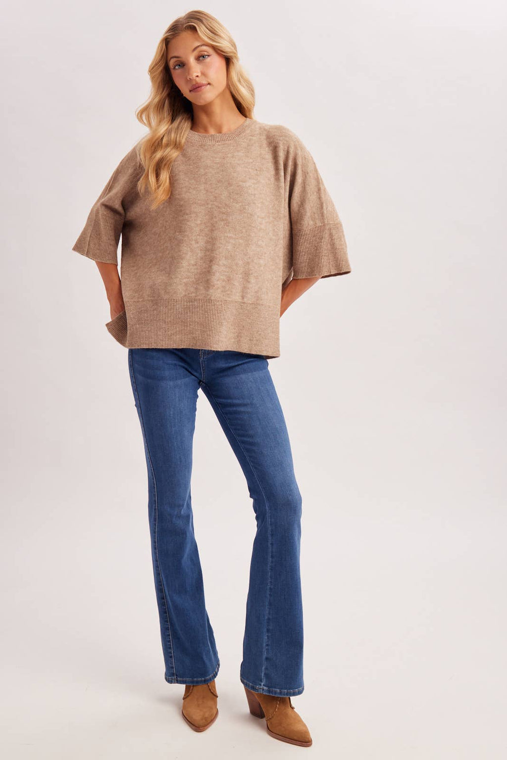 Oversized Boxy Ribbed Knit Top