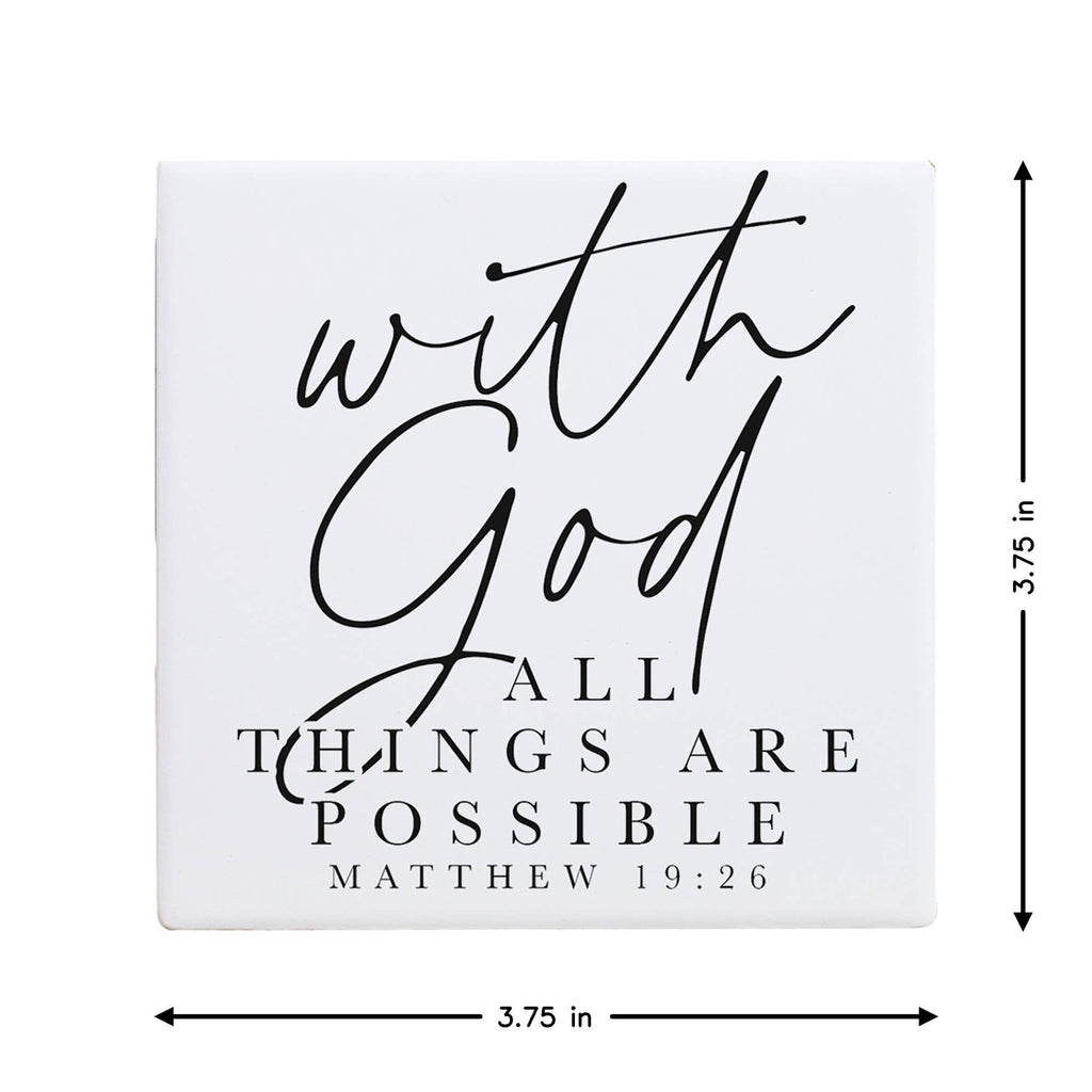 With God Possible - Creamic Coaster Squares