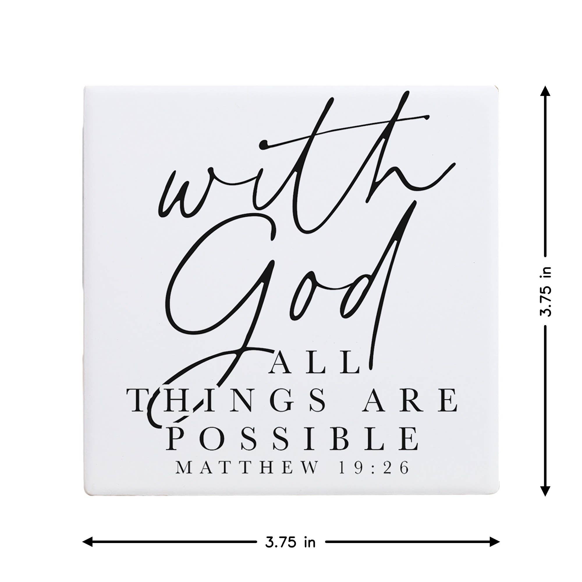 With God Possible - Creamic Coaster Squares