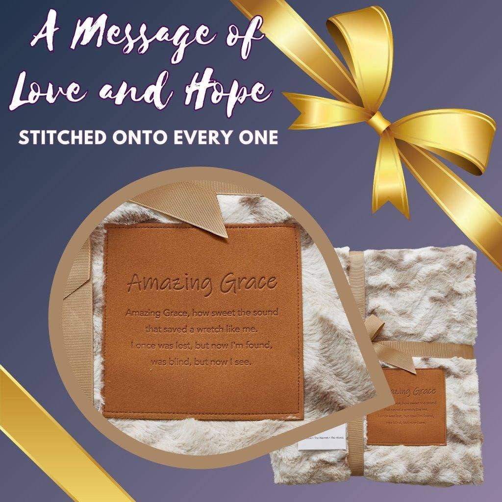Amazing Grace Faux Fur Patch Throw Blanket