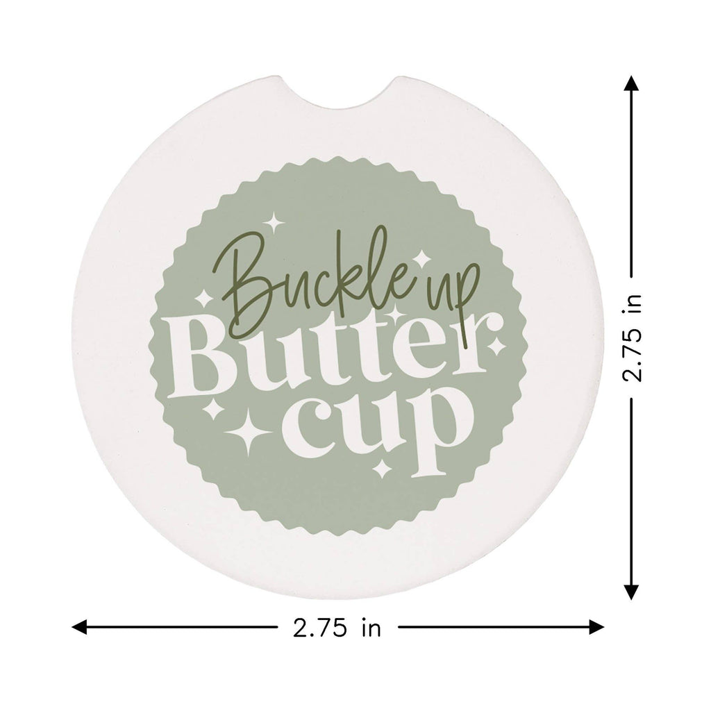Buckle Buttercup Checkers - Car Coasters