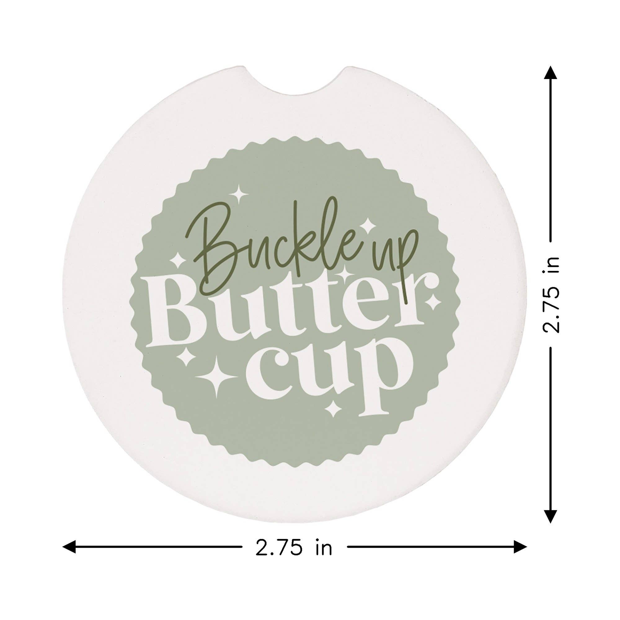 Buckle Buttercup Checkers - Car Coasters