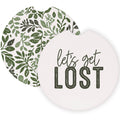 Get Lost Leaf Pattern - Car Coasters