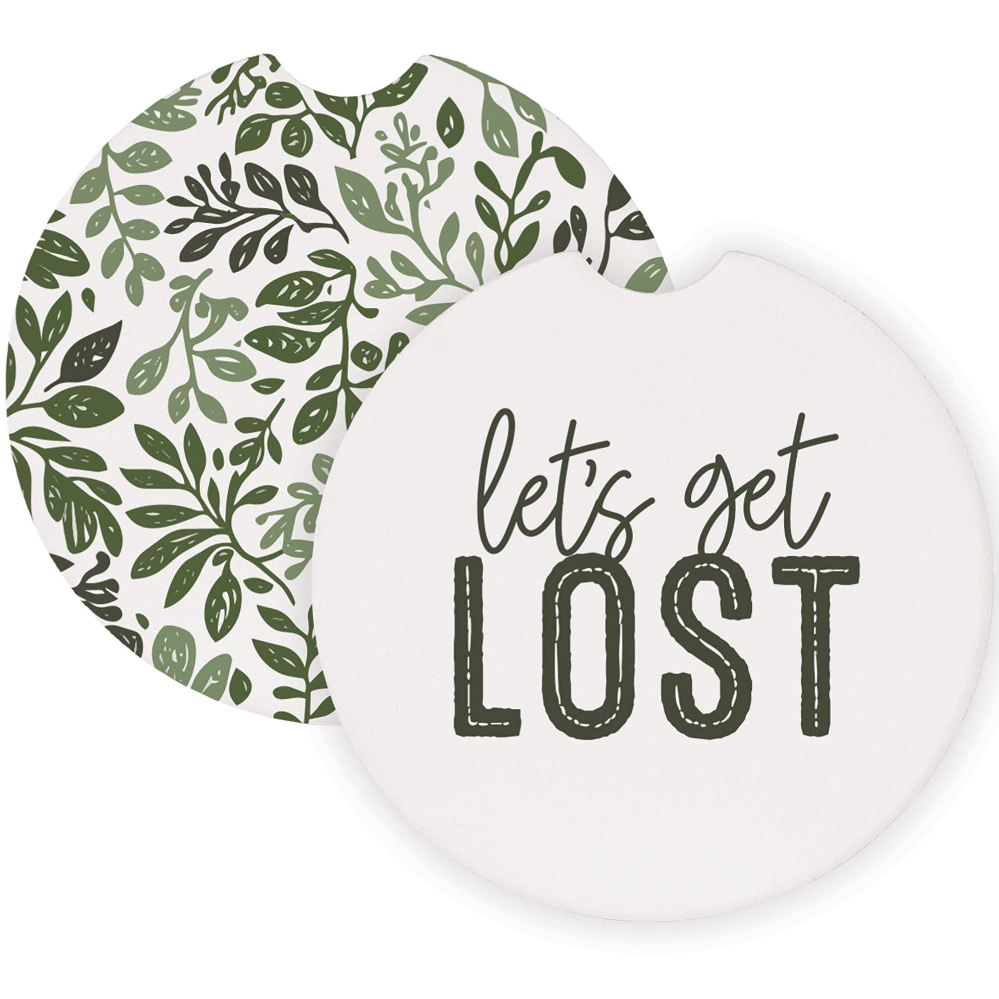 Get Lost Leaf Pattern - Car Coasters
