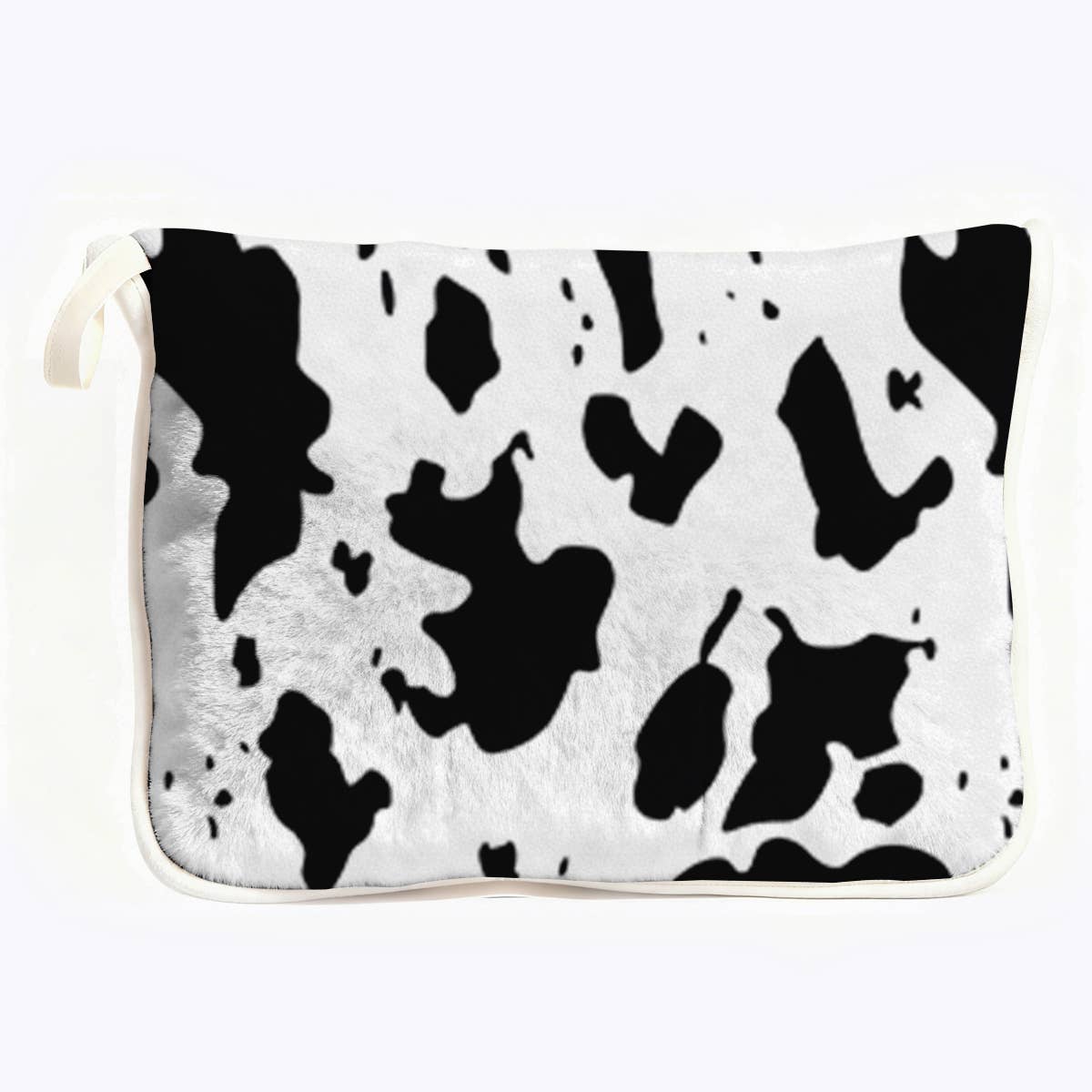 Cow Print Plush Travel Throw Blanket with Matching Case