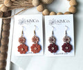 Polymer Clay Earrings - Everyday - Flowers: Terracotta / Gold Plated