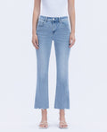 HIGH RISE RAW HEM KICK FLARE JEANS