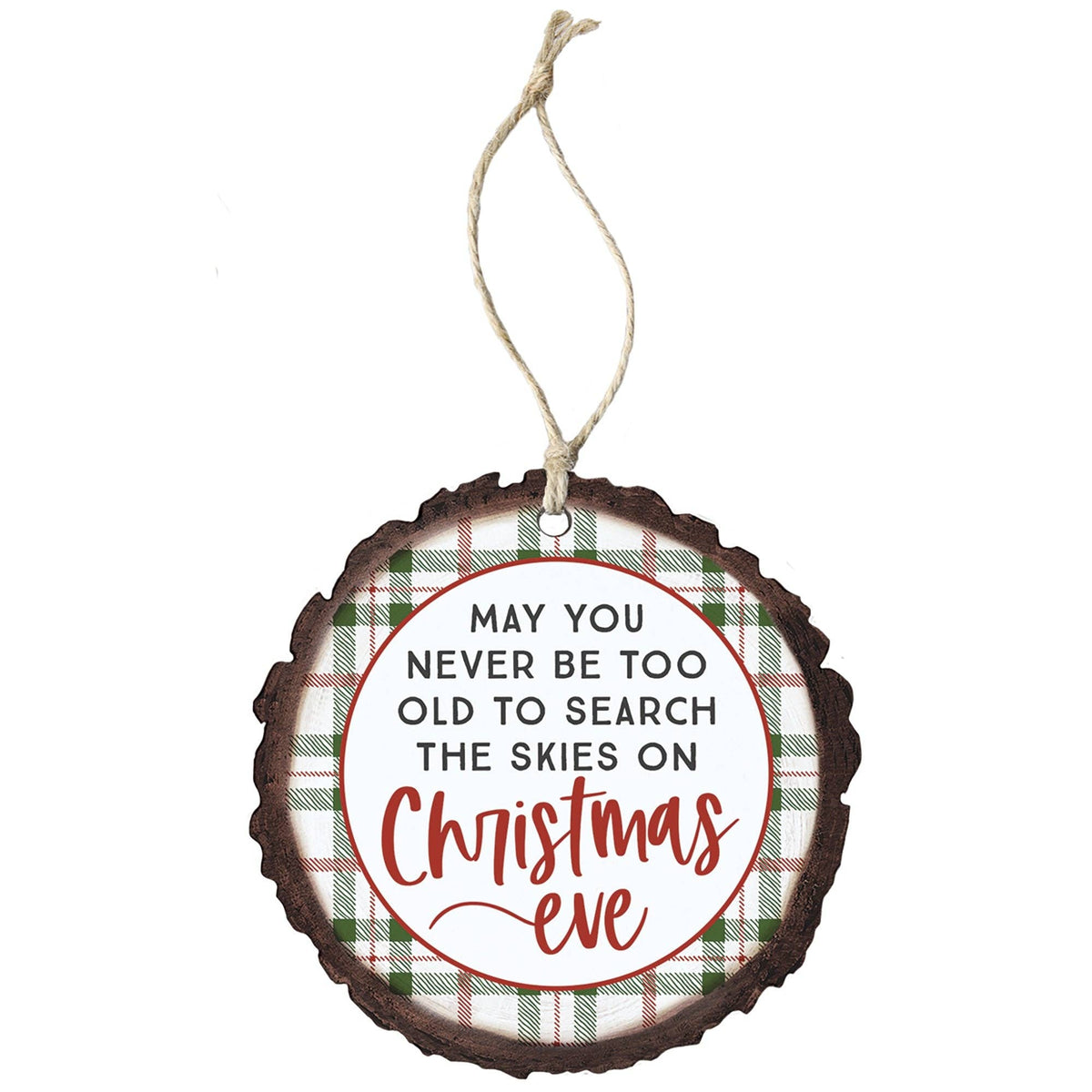 Search The Skies Plaid - Round Ornaments