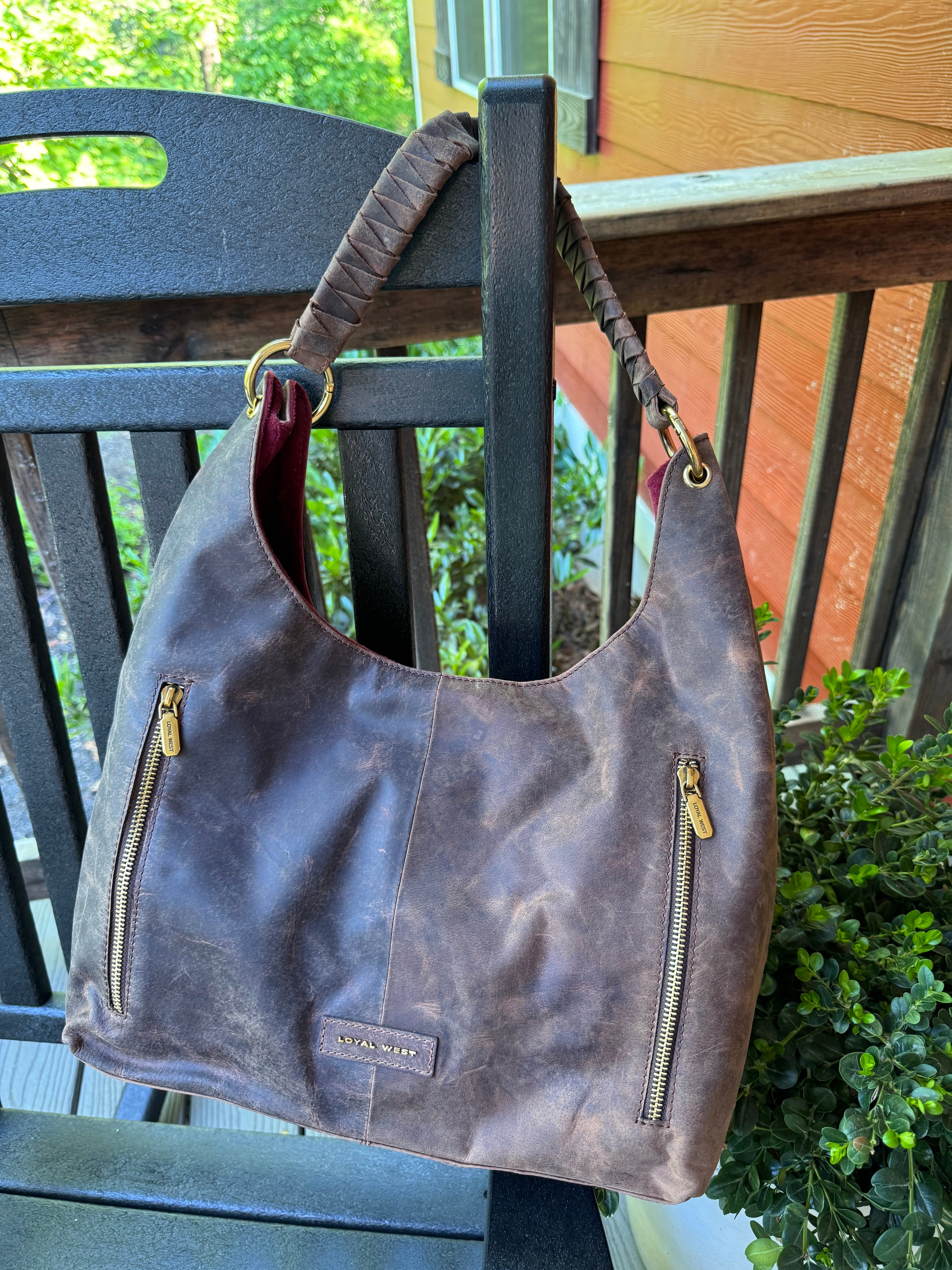 Lw Large Purse in in Brunette Leather