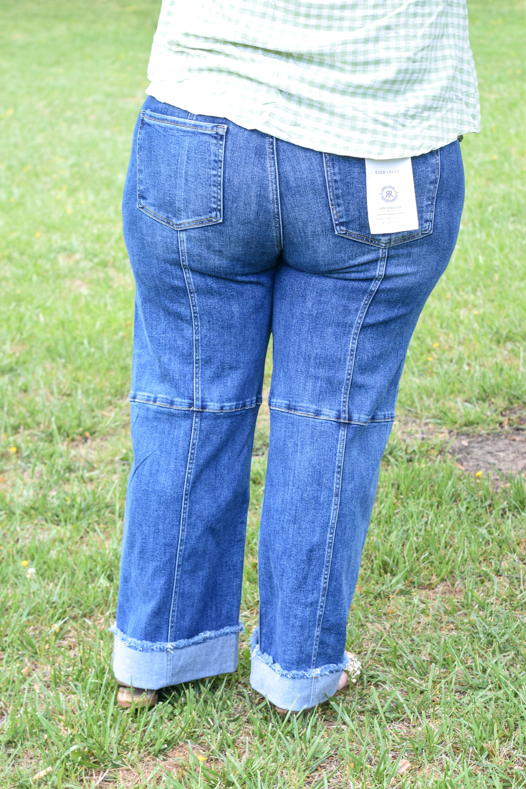 Risen Slouchy Crop Wide Seam Detailed Jeans