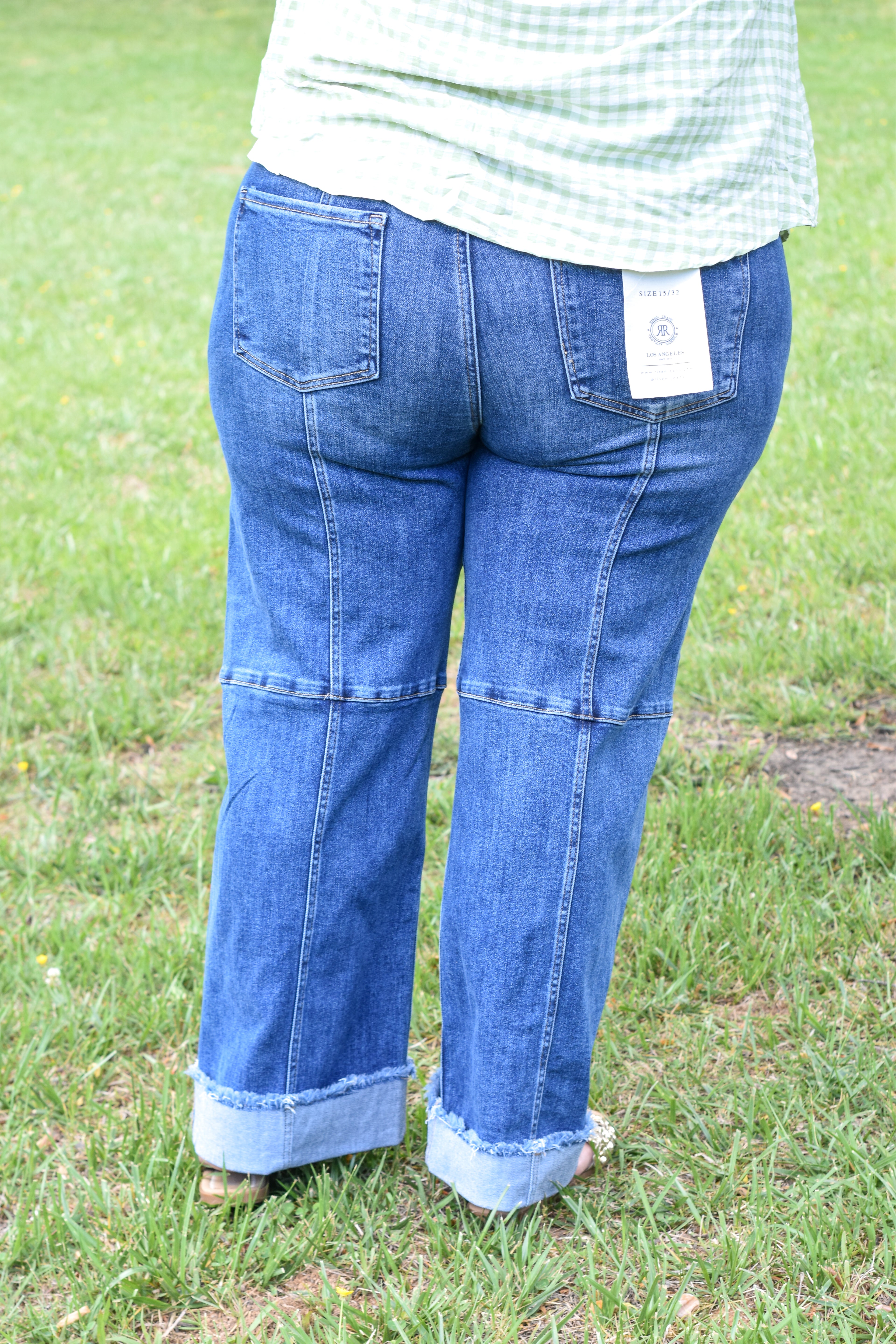 Risen Slouchy Crop Wide Seam Detailed Jeans