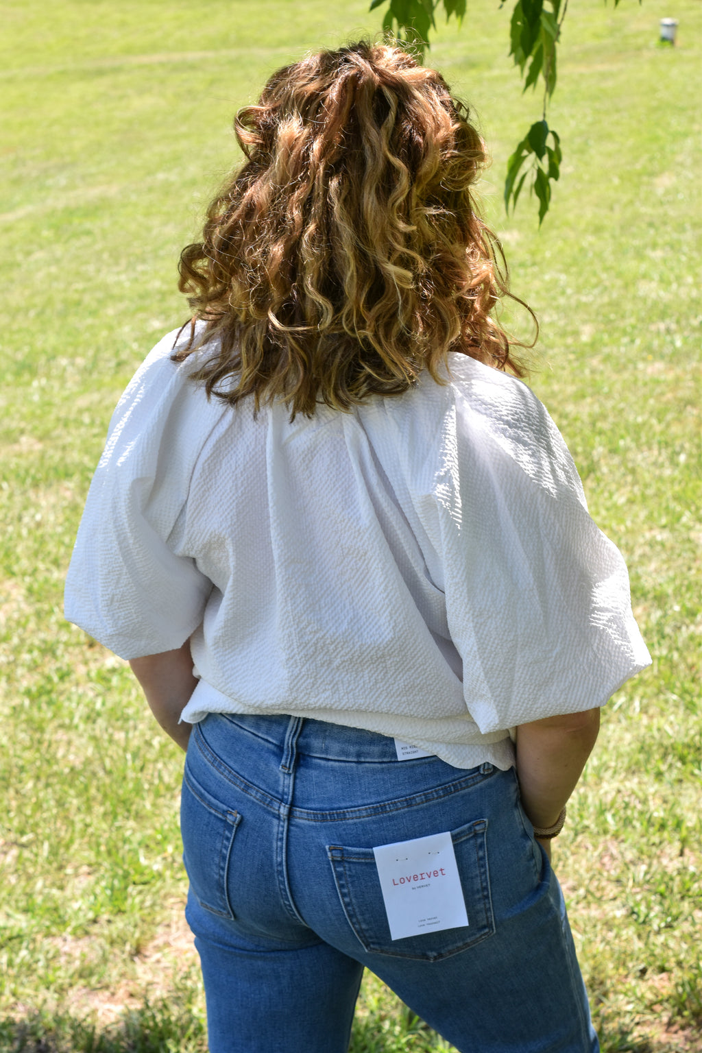 Bubbled Sleeved Seersucker Top - Off White