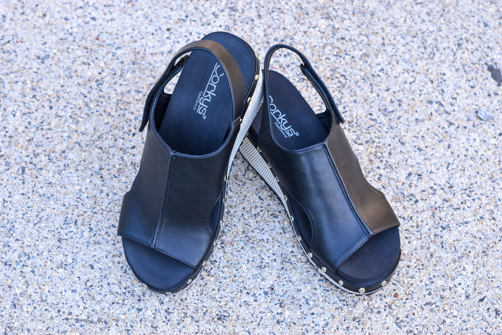 Corkys For Keeps Black Wedge