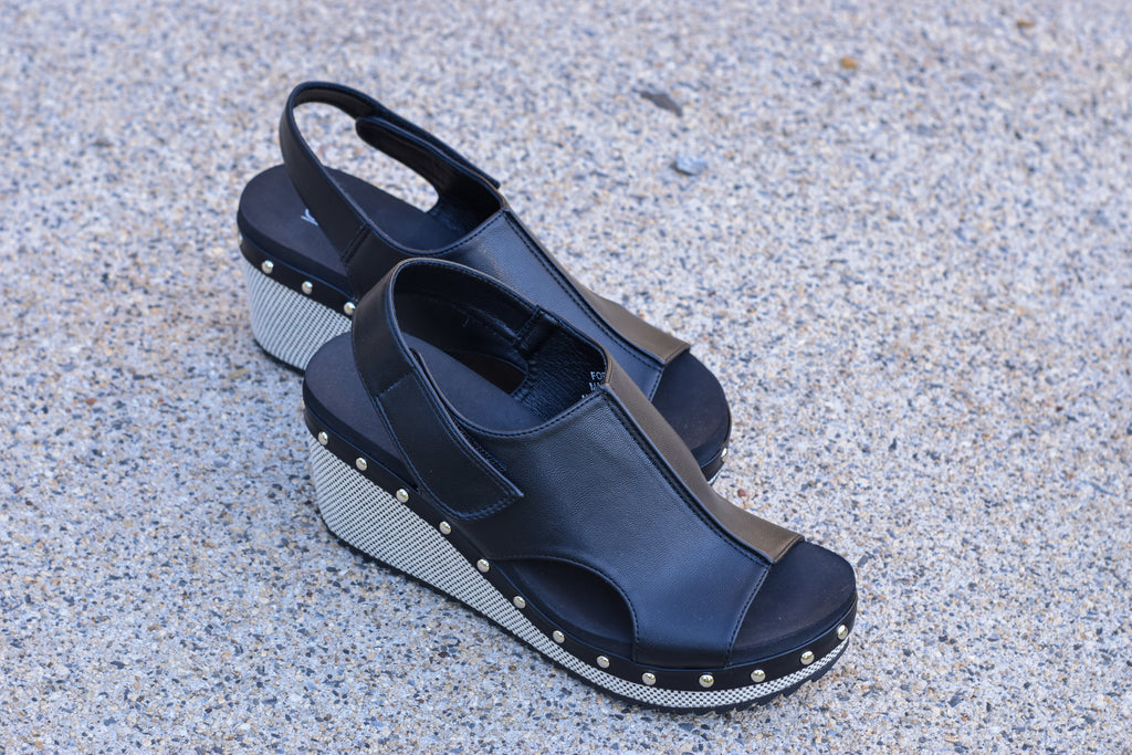 Corkys For Keeps Black Wedge