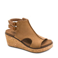 Corkys Falling Hard Wedge: Tobacco Faux Suede