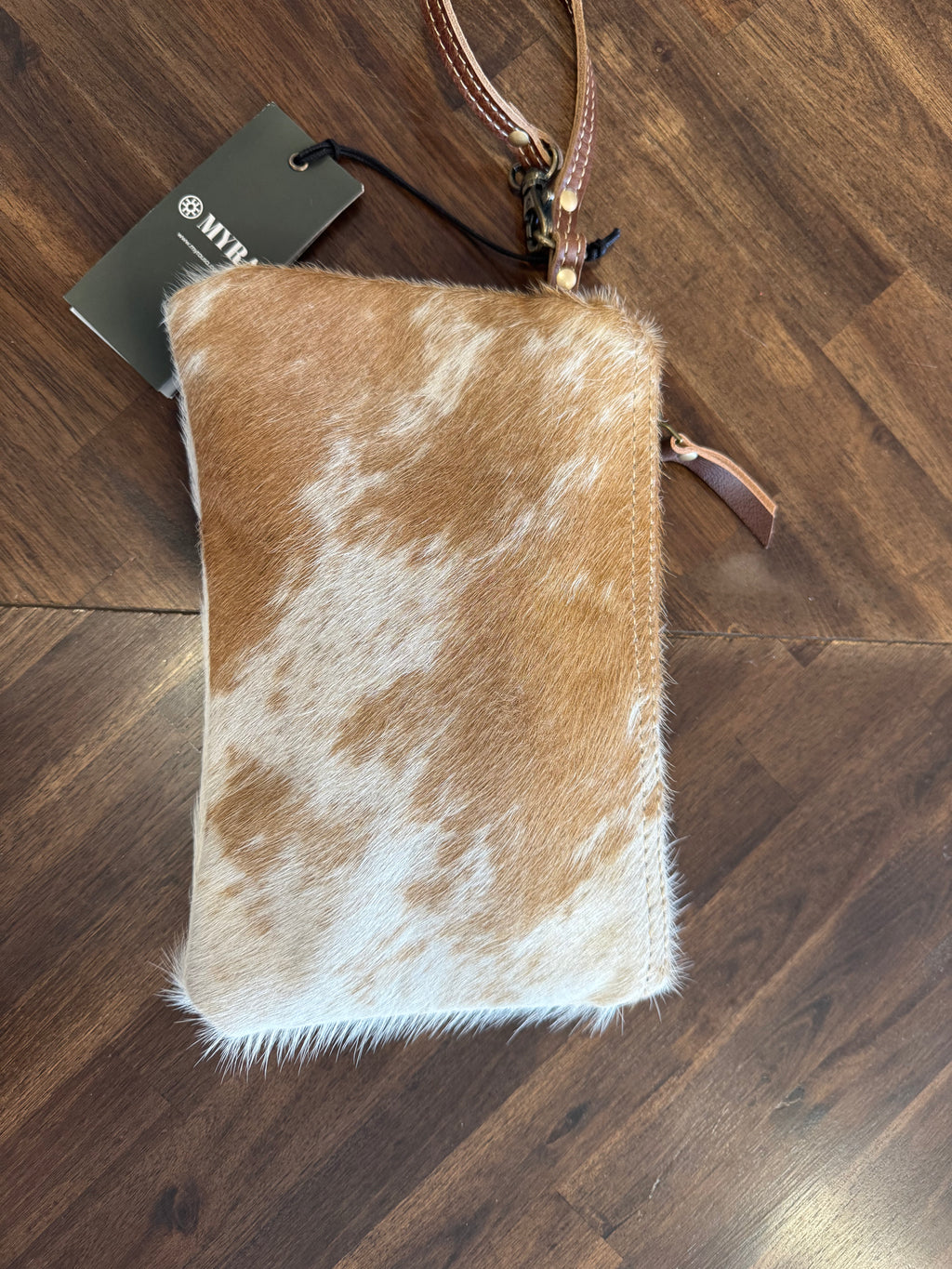 White & Brown Hairon Small Bag