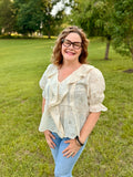 Heirloom Ruffle Blouse: Cream