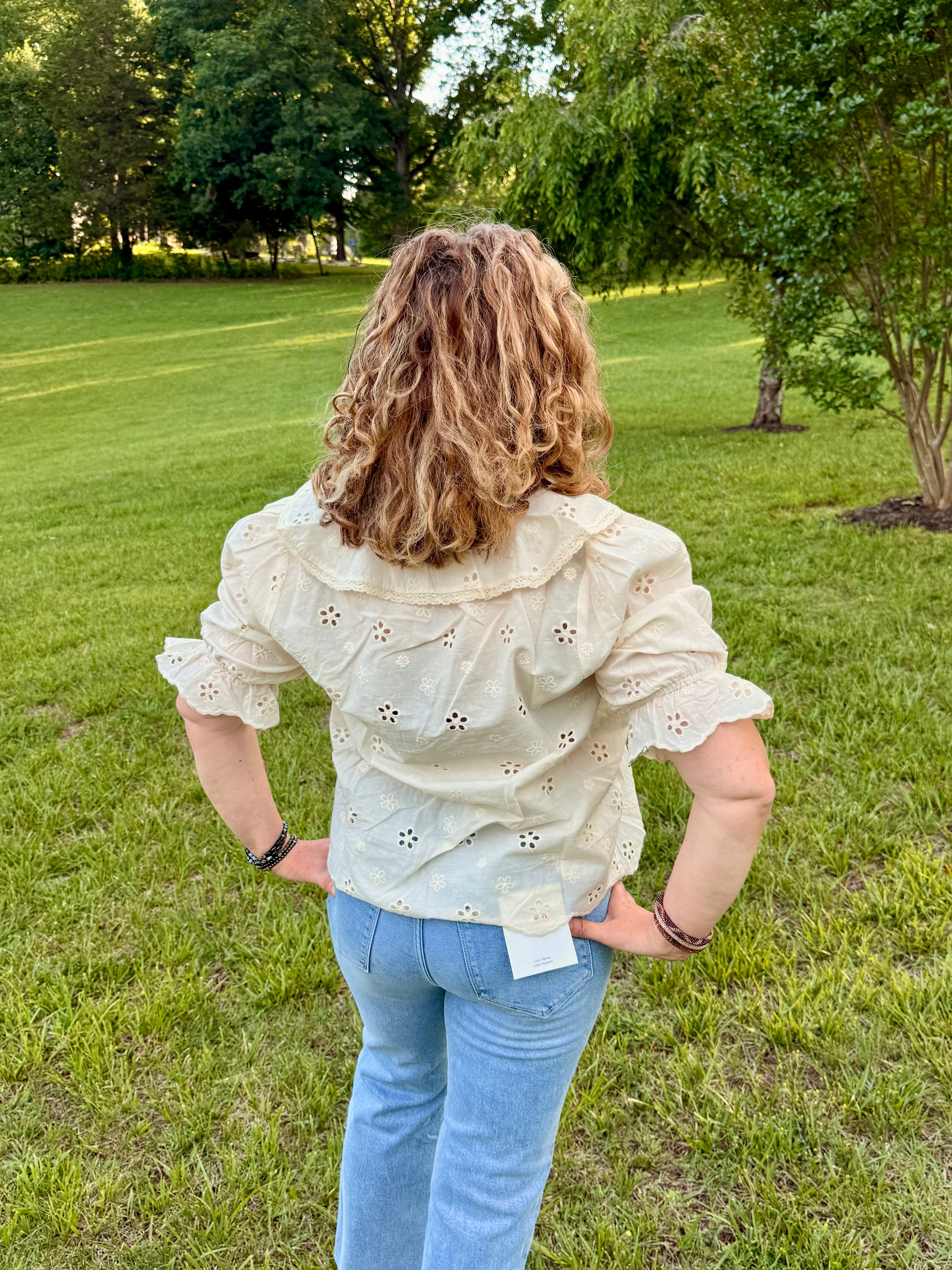 Heirloom Ruffle Blouse: Cream