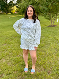 NEW IN — Floral Printed Knit Comfy Top & Shorts Set: IVORY FLORAL