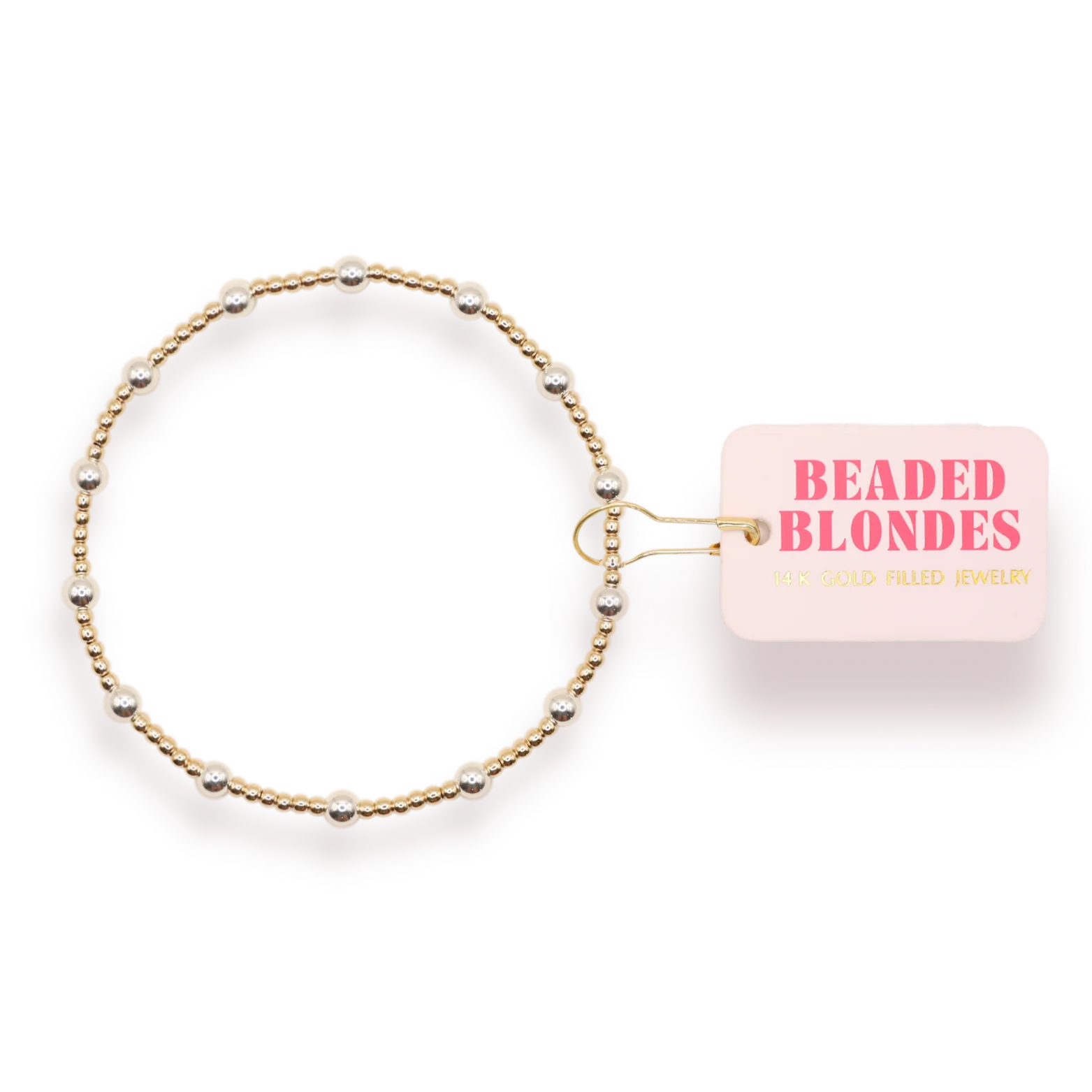 Beaded Blondes June Bracelet in Gold with Silver