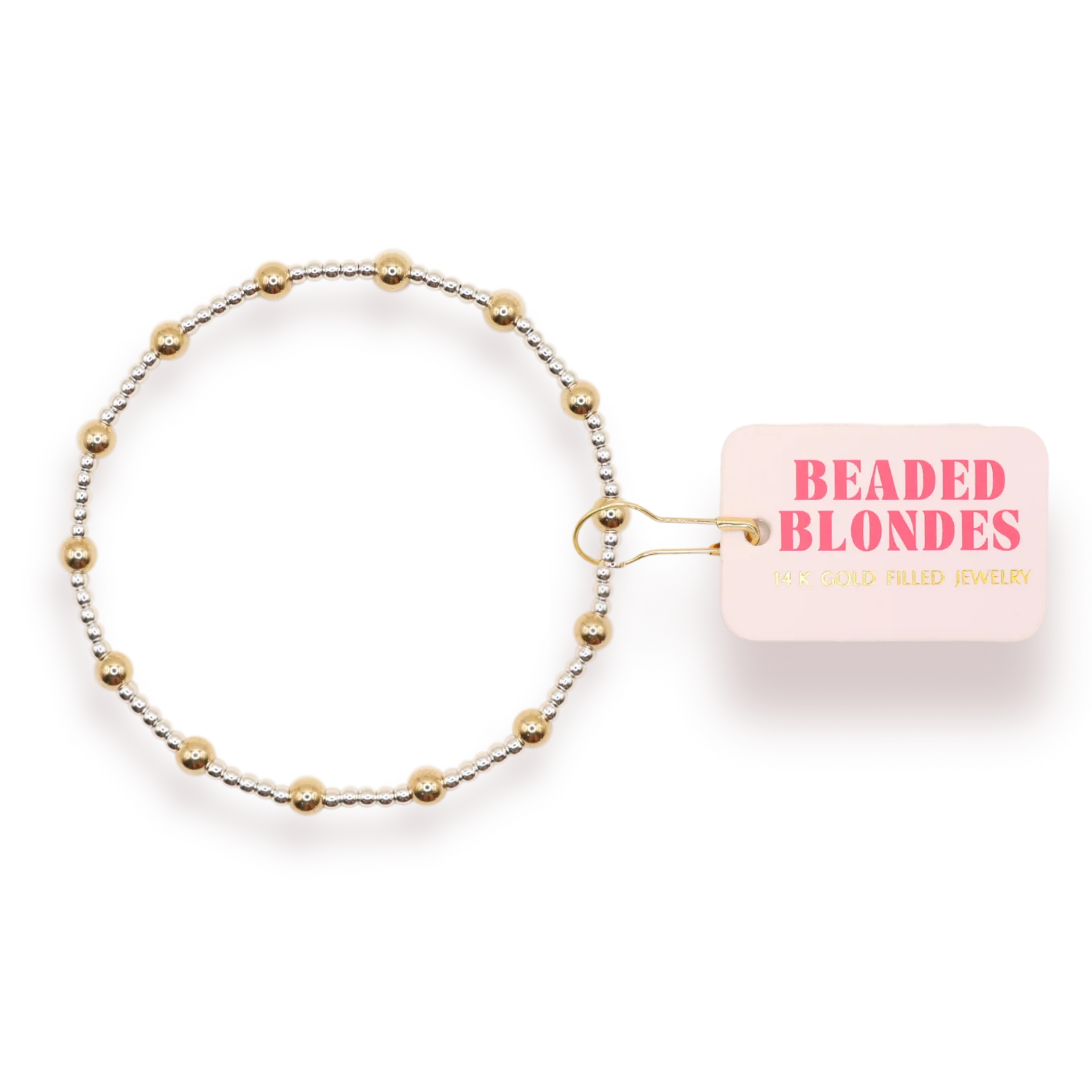Beaded Blondes June Bracelet in Silver with Gold