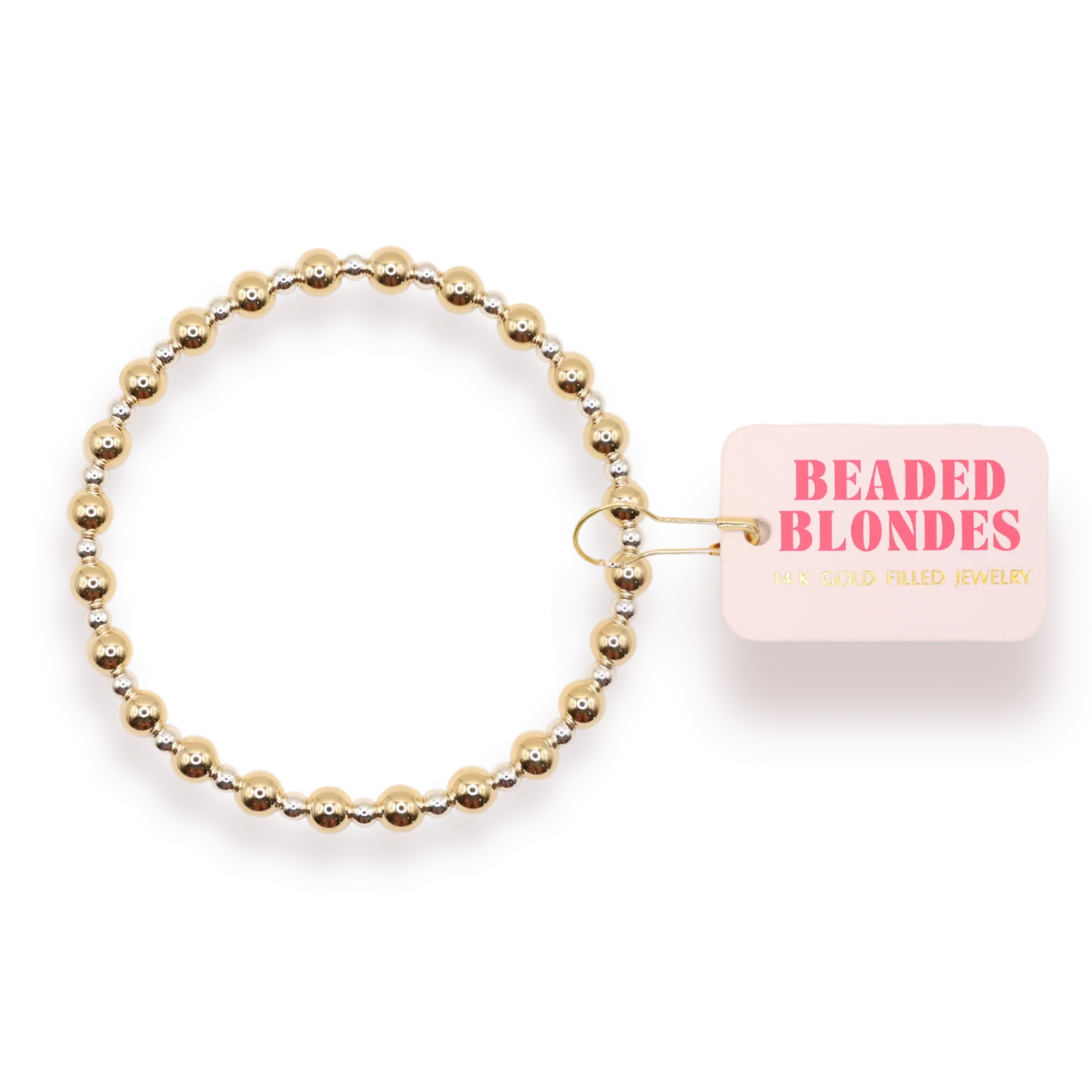 Beaded Blondes Katy Bracelet in Gold with Silver
