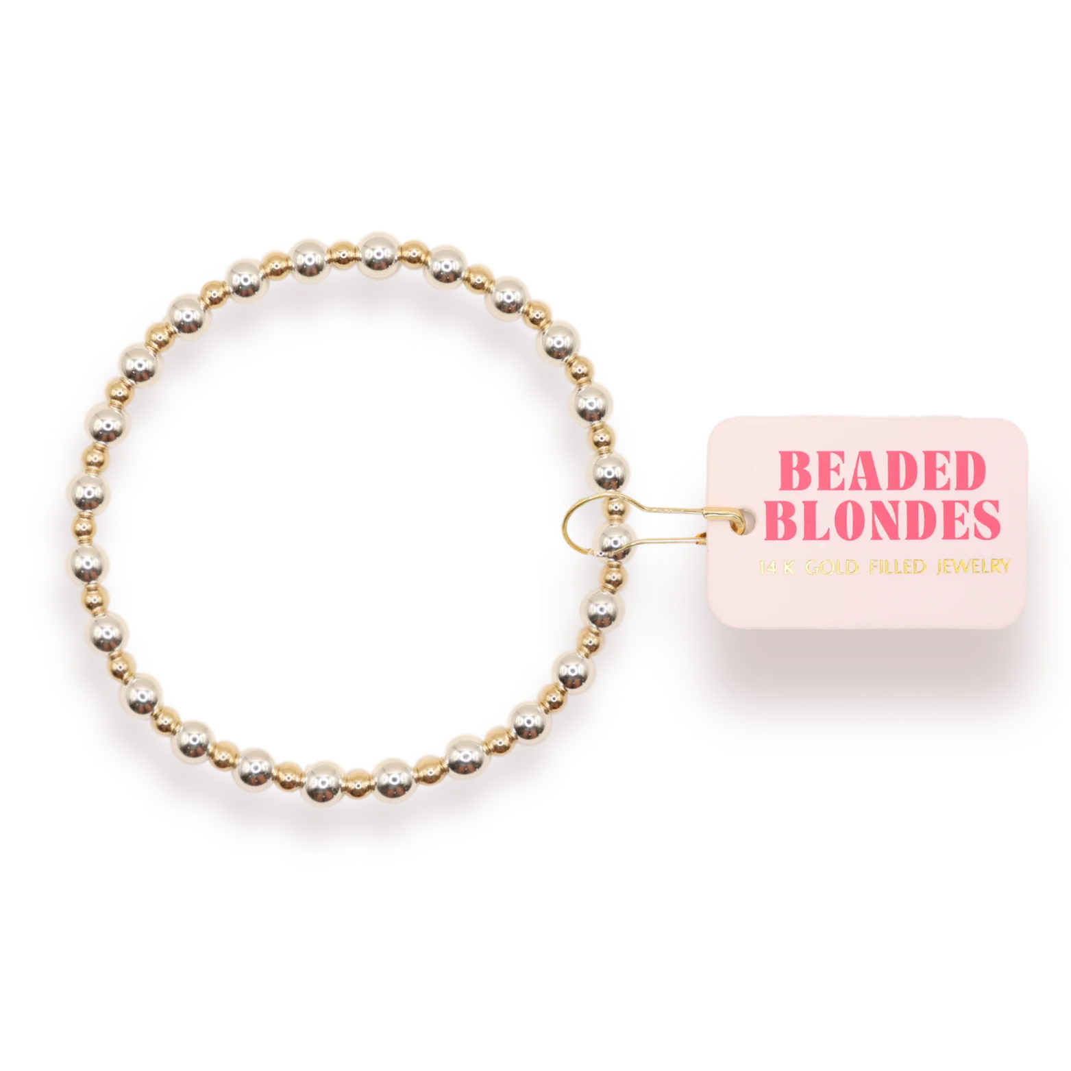 Beaded Blondes Katy Bracelet in Silver with Gold