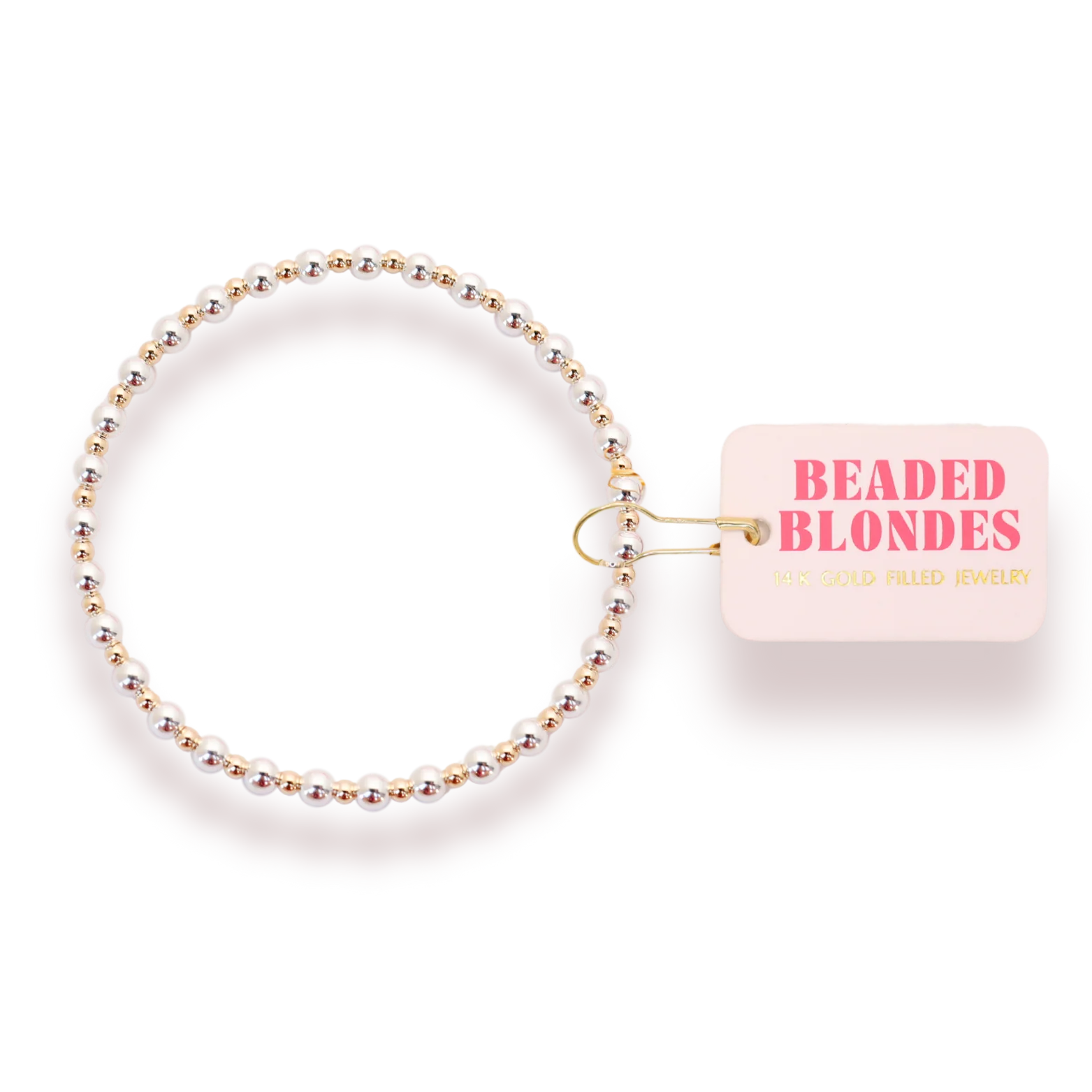 Beaded Blondes Mini Katy Bracelet in Silver with Gold