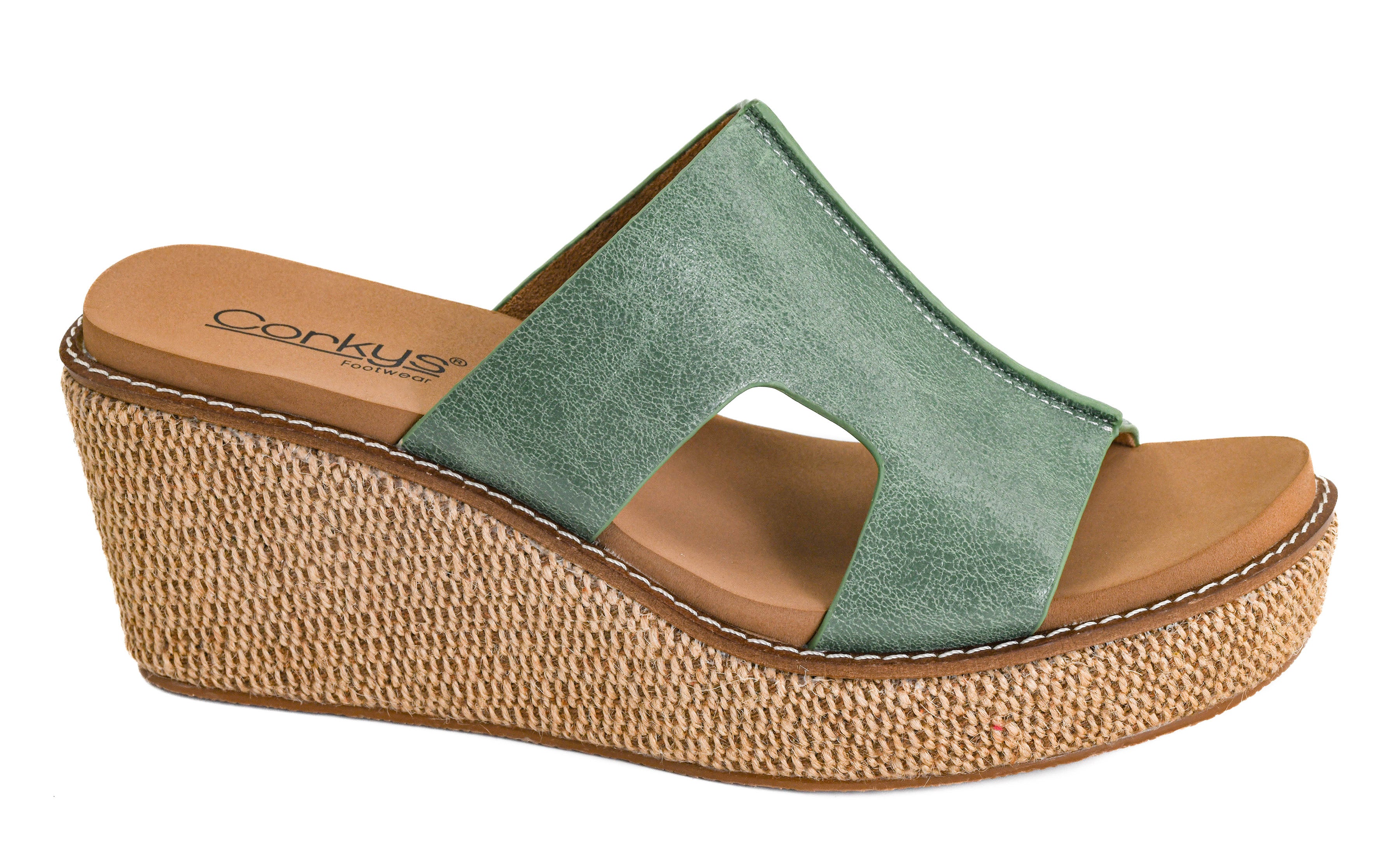 Corkys Kiss N Tell Wedge - Leaf Green